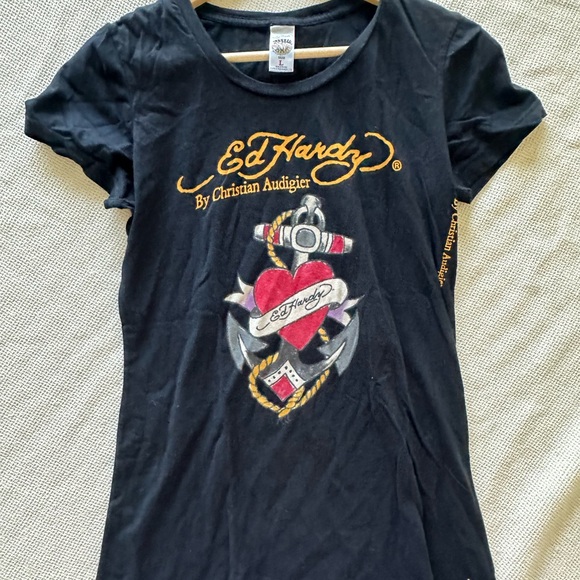 Vintage Ed Hardy Black Graphic T-Shirt - Picture 4 of 6